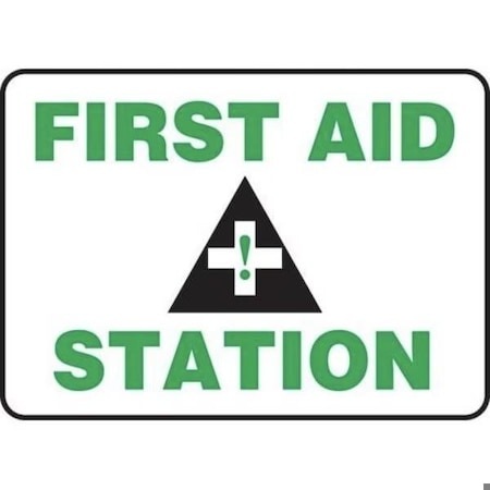 Accuform SAFETY SIGN FIRST AID STATION 10 in  X MFSD960XL